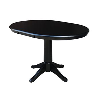 International Concepts Round Top Pedestal Table With Leaf