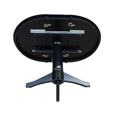 International Concepts Round Top Pedestal Table With Leaf