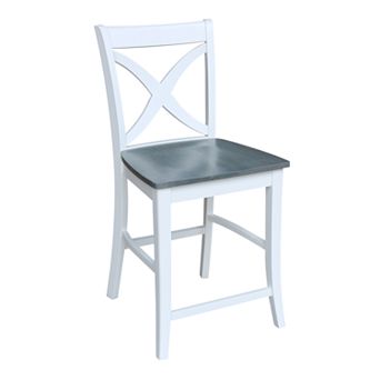 International Concepts Vinyard White/Heather Gray Counterheight Stool