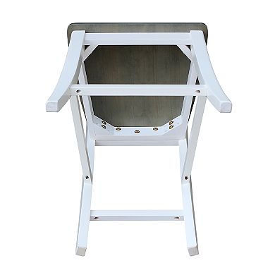 International Concepts Heather Gray Ladder Back Counterheight Stool