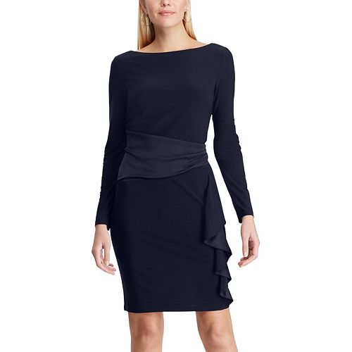 Women's Chaps Satin Ruffle Sheath Dress