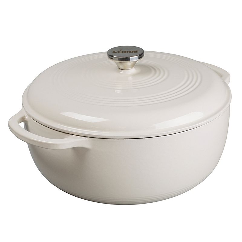 Lodge 7.5 Quart Enameled Cast Iron Dutch Oven in Oyster White, EC7D13