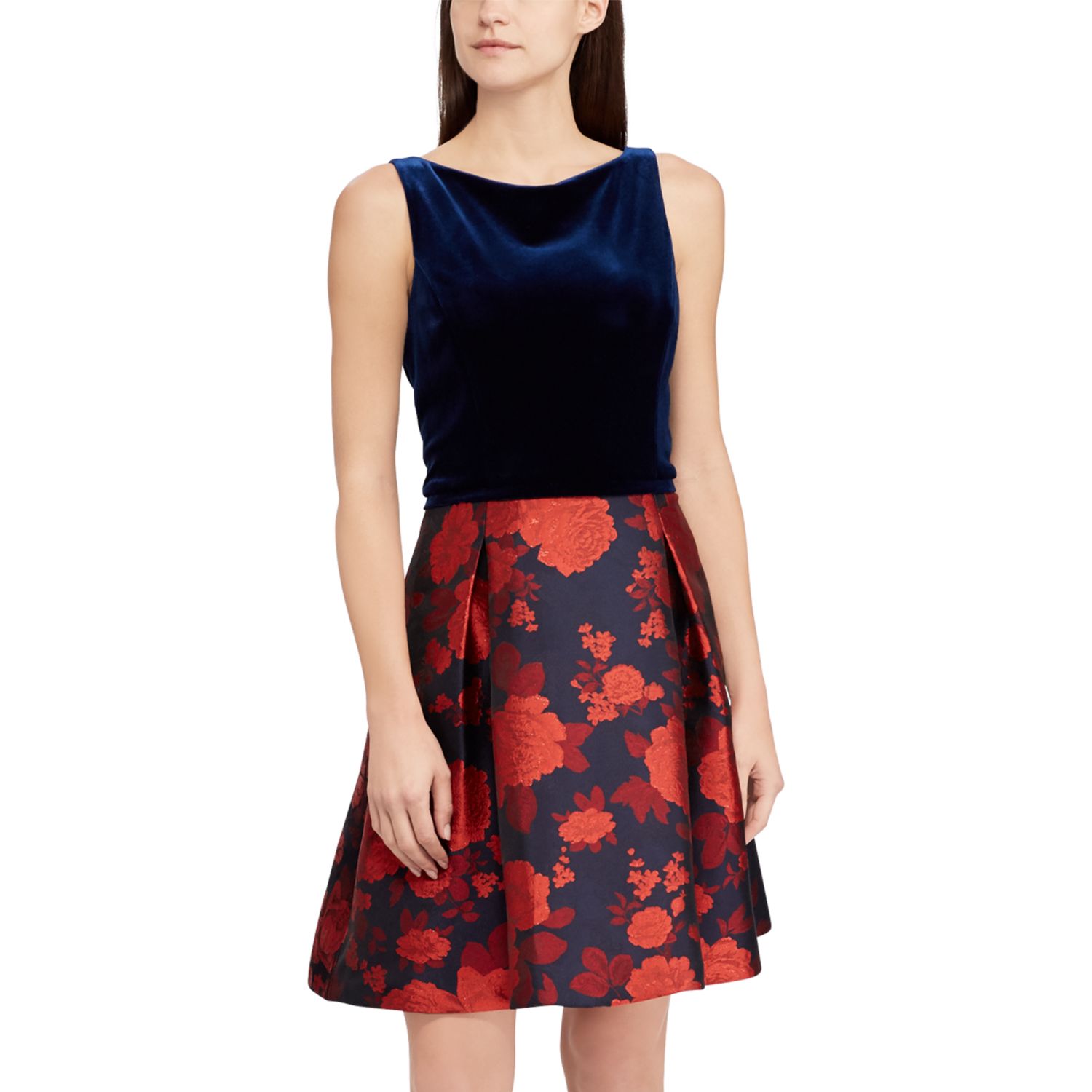 floral velvet jacquard dress