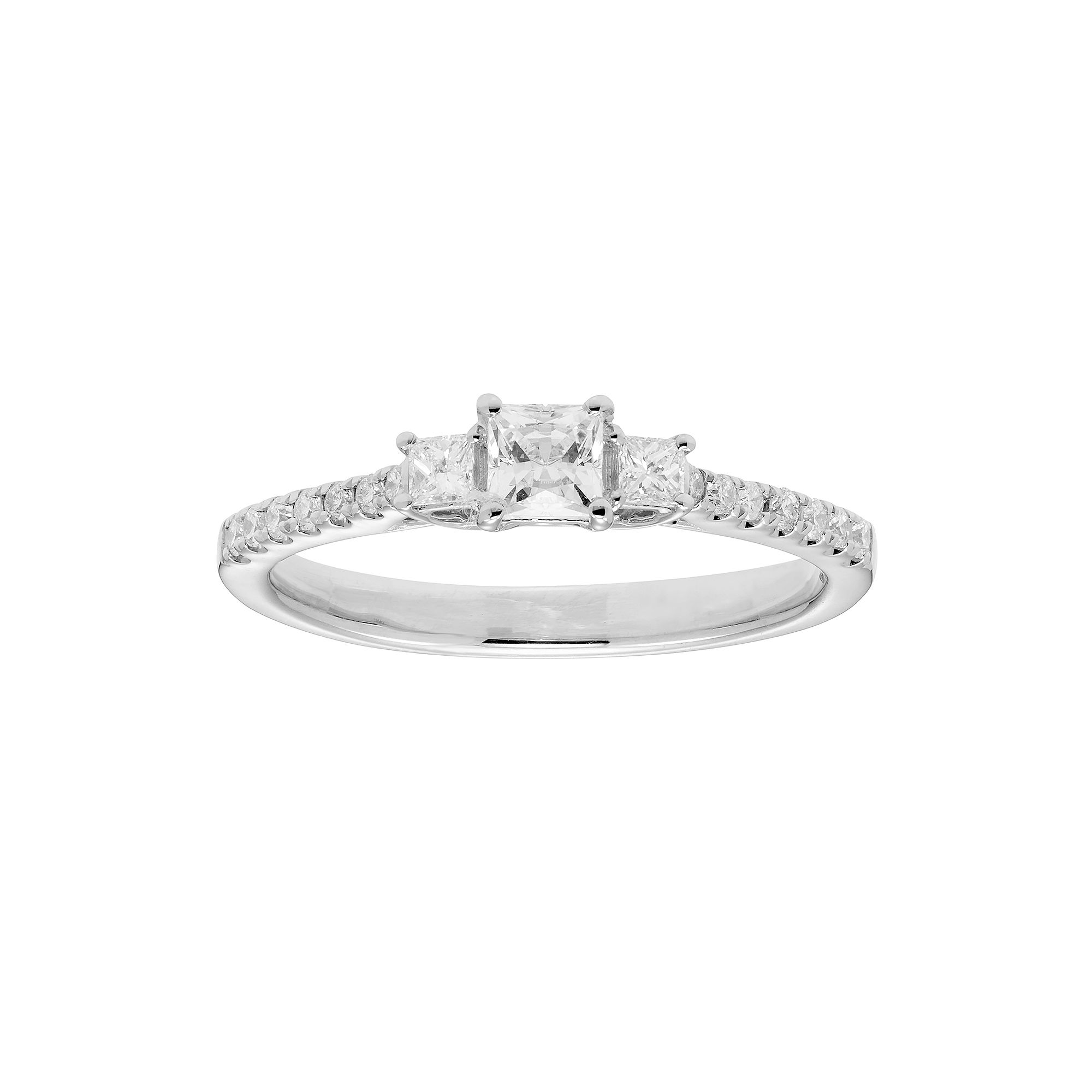 The Regal Collection 14k Gold 1/2 Carat T.W. IGL Certified Diamond 3-Stone 