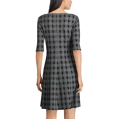 Women's Chaps Checked Fit & Flare Dress