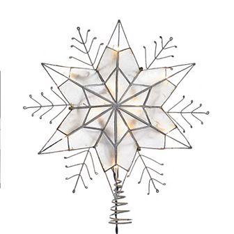 Kurt Adler 10-Light 6-point Capiz Star Snowflakes Treetop