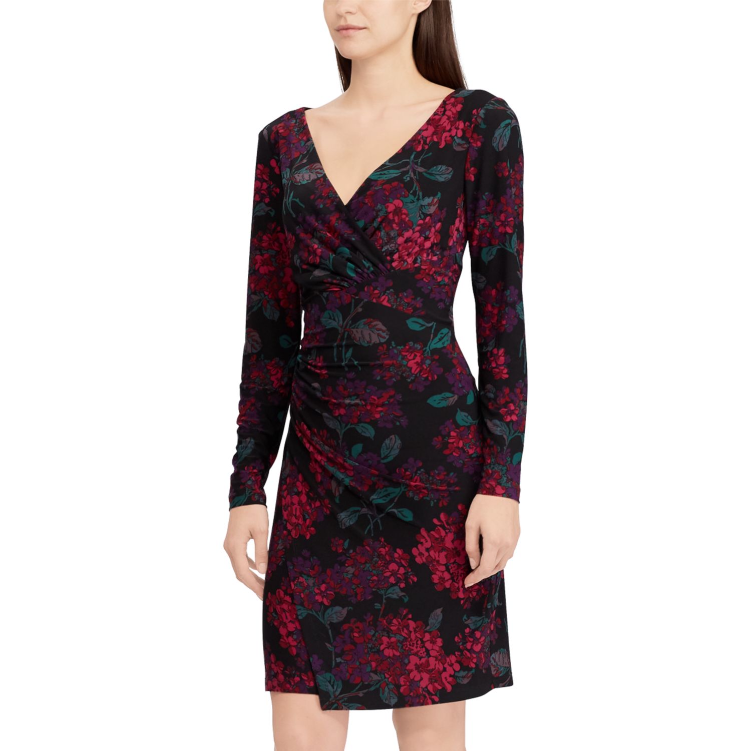 chaps faux wrap dress