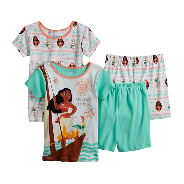 Disney s Moana Girls 4 10 Tops Shorts Pajama Set