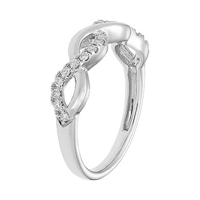 14k Gold 1/5 Carat T.W. IGL Certified Diamond Twist Ring