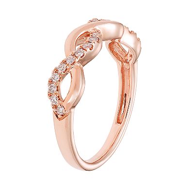 14k Gold 1/5 Carat T.W. IGL Certified Diamond Twist Ring