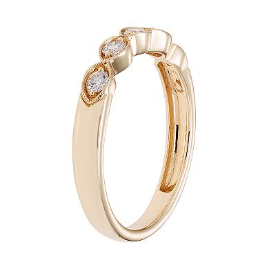 14k Gold 1/4 Carat T.W. IGL Certified Diamond 5-Stone Ring