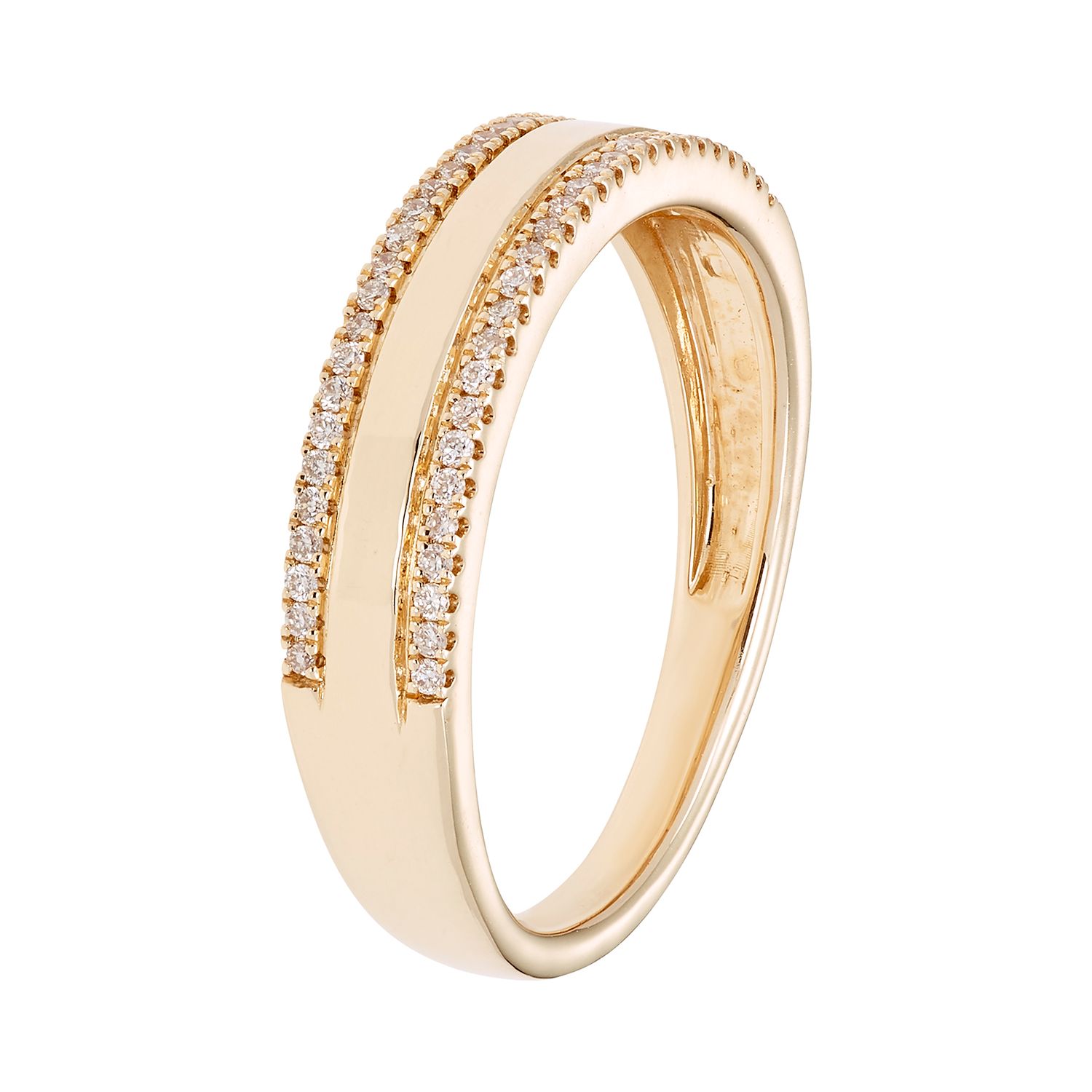 Cuts & Carats 14K Gold Diamond Memory Ring – 0.42 Carat Total, 7 Brilliant Diamonds, IGL Certified, All Sizes