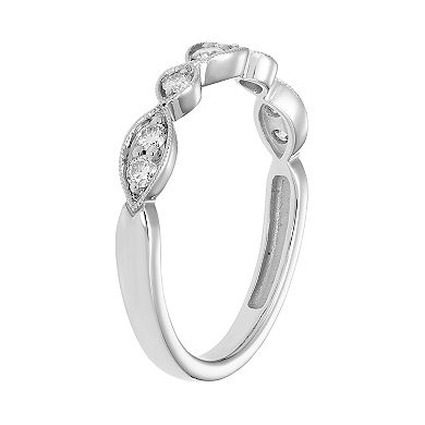 14k Gold 1/4 Carat T.W. IGL Certified Diamond Scalloped Ring