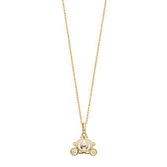Disney's Cinderella 10k Gold Two-Tone Carriage Pendant Necklace