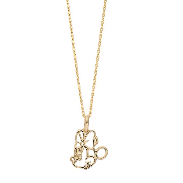 Disney's Minnie Mouse 10k Gold Outline Pendant Necklace