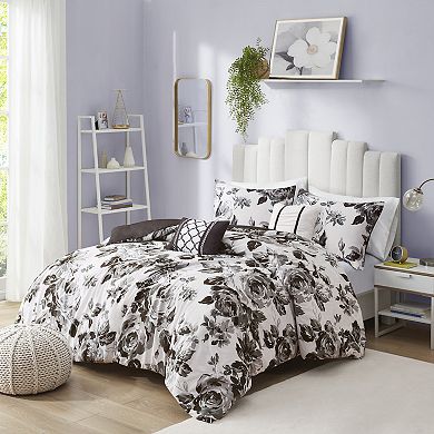 Intelligent Design Renee Floral Print Duvet Cover Set