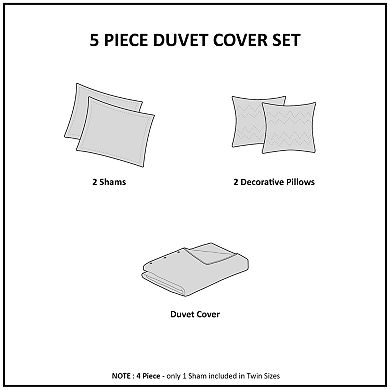 Intelligent Design Liv Metallic Triangle Print Duvet Cover Set