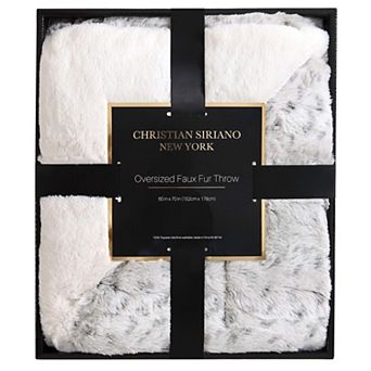 Christian Siriano New York® Faux Fur Snow Leopard Gift Boxed Throw
