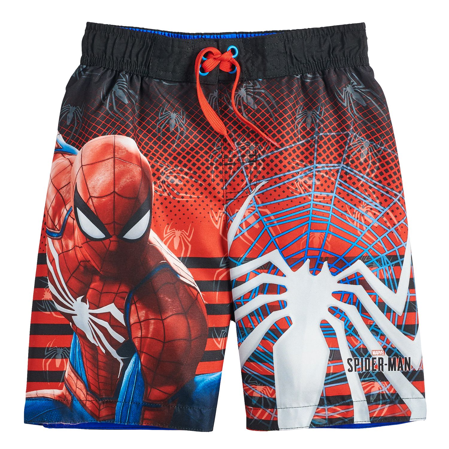 mens spiderman swim trunks