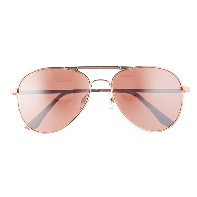Women's SO® Rose Gold Tone Aviator Sunglasses