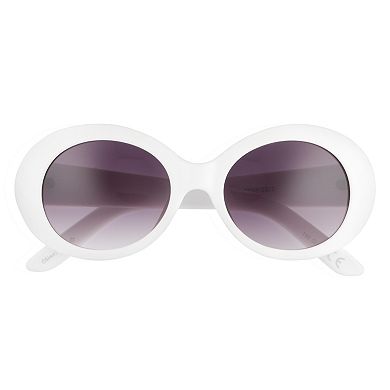 Women's SO® 52mm White Oval Sunglasses