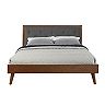 Linon Mid-Century Modern Upholstered Platform Queen Bed