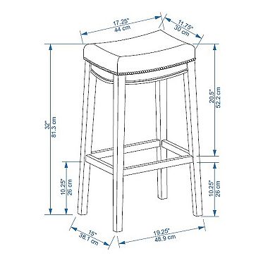 Linon Claridge Stripe Bar Stool