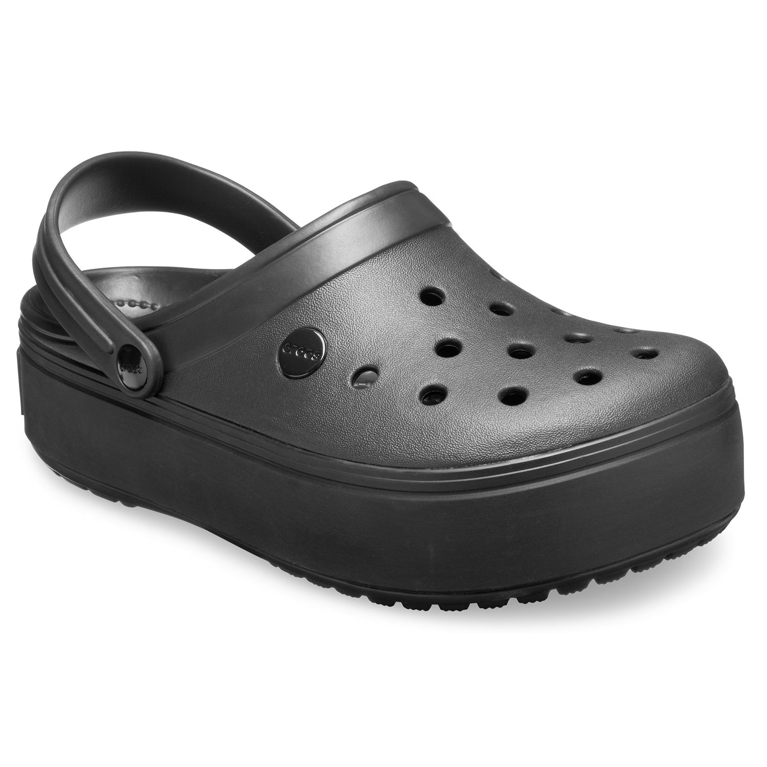 white platform crocs