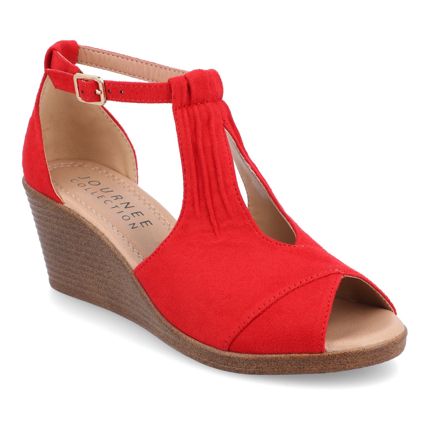 red wedge dress shoes