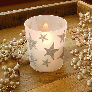 Star LED 3.75" x 3" Unscented Wax Pillar Candle 2-piece Set