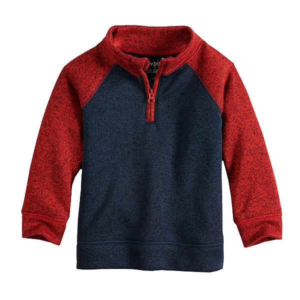 Toddler Boy Jumping Beans® Quarter Zip Raglan Sweater Fleece Pullover