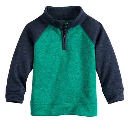 Toddler Boy Jumping Beans® Quarter Zip Raglan Sweater Fleece Pullover