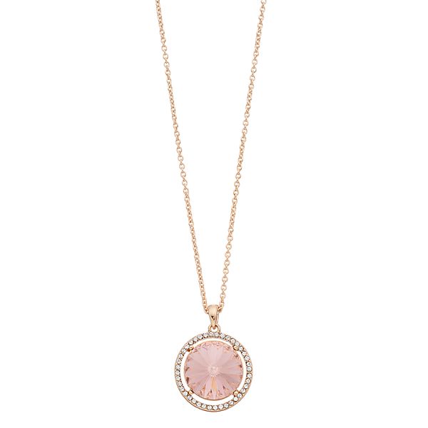 Brilliance Crystal Oval Halo Pendant Necklace