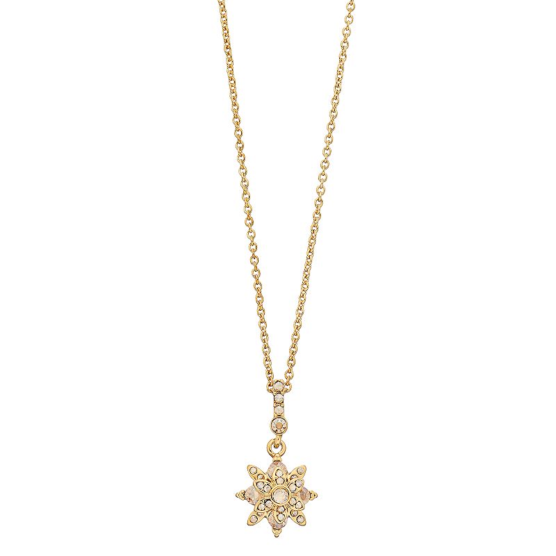 Brilliance Crystal Star Pendant Necklace, Womens, Size: 18, Beig/Green