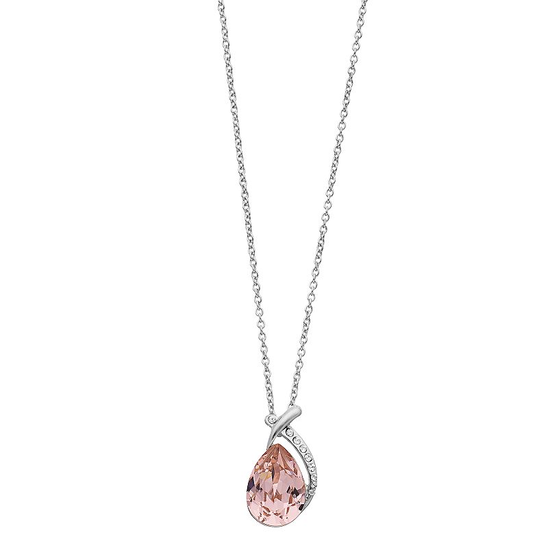 Brilliance Teardrop Pendant Necklace with Crystal, Womens, Size: 18, Pi