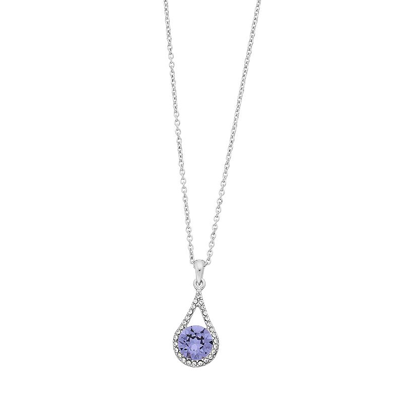 Brilliance Crystal Oval Teardrop Pendant Necklace, Womens, Size: 18, Pu
