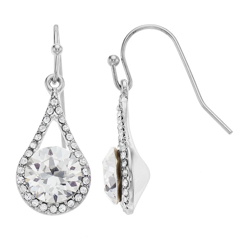 Brilliance Crystal Drop Earrings, Womens, White