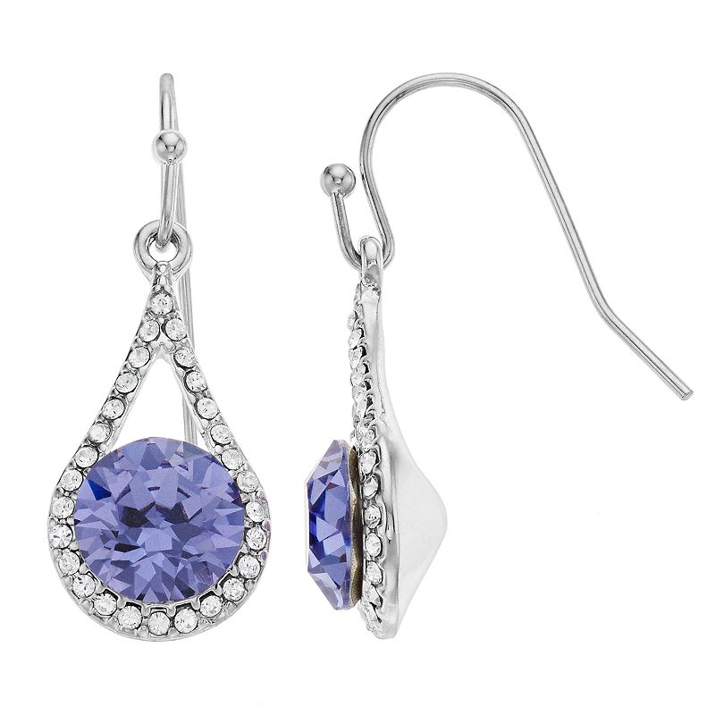 Brilliance Crystal Drop Earrings, Womens, Purple