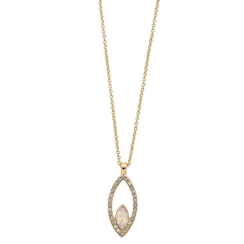 Brilliance Crystal Marquise Pendant Necklace, Womens, Size: 18, Beig/Gr