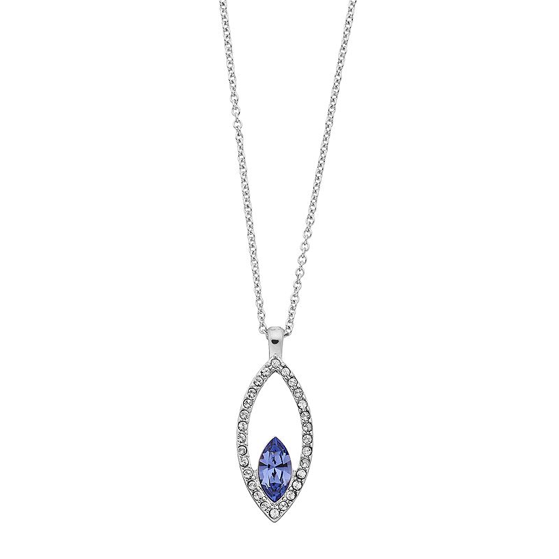Brilliance Crystal Marquise Pendant Necklace, Womens, Size: 18, Purple