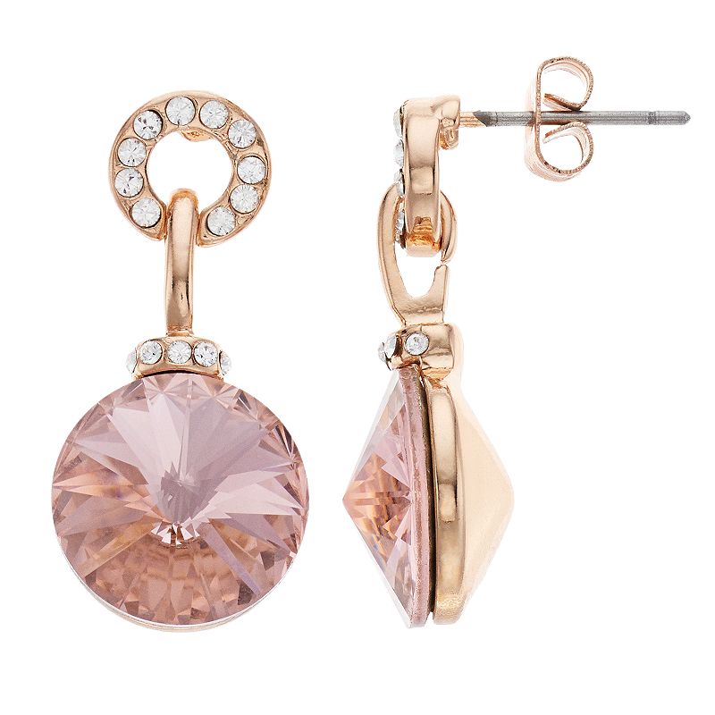 Brilliance Crystal Charm Drop Earrings, Womens, Pink