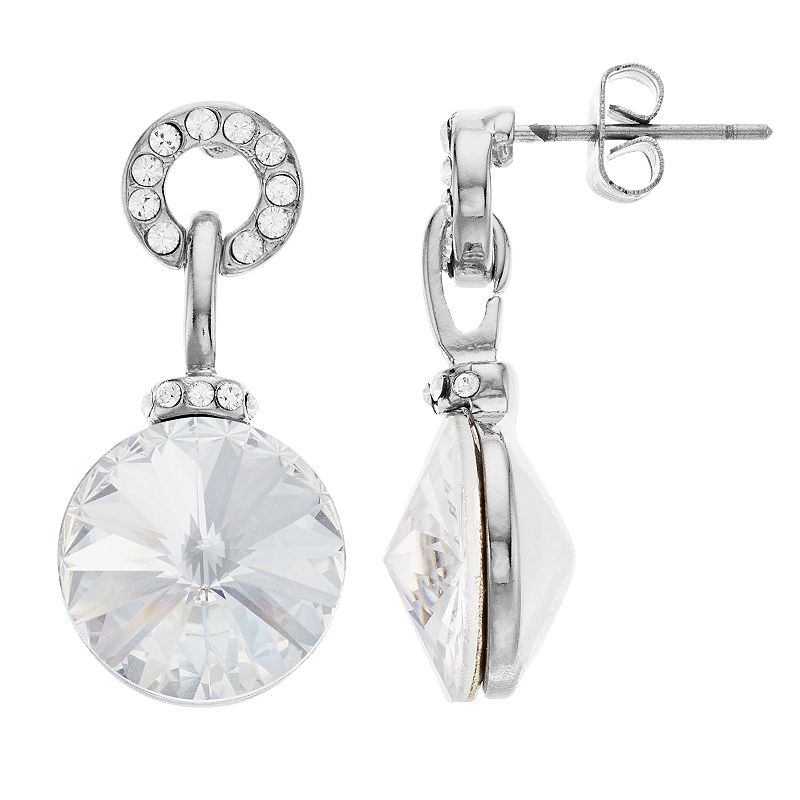 Brilliance Crystal Charm Drop Earrings, Womens, White