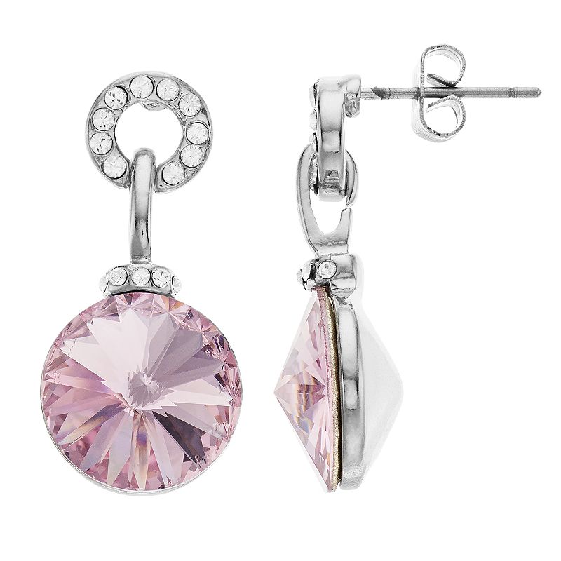 Brilliance Crystal Charm Drop Earrings, Womens, Purple