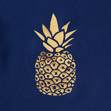 Saturday Knight, Ltd. Gilded Pineapple Fabric Shower Curtain