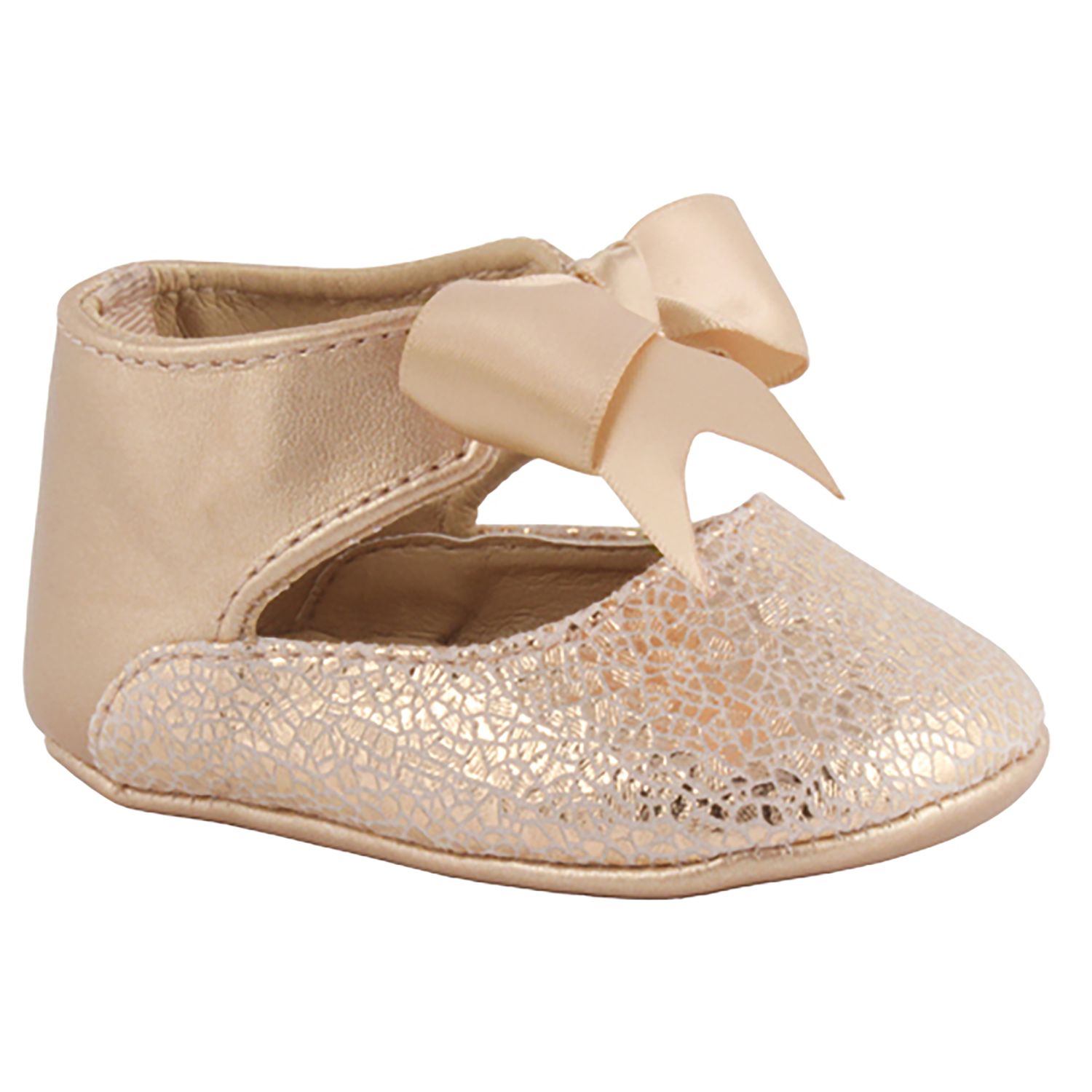 newborn girl gold shoes