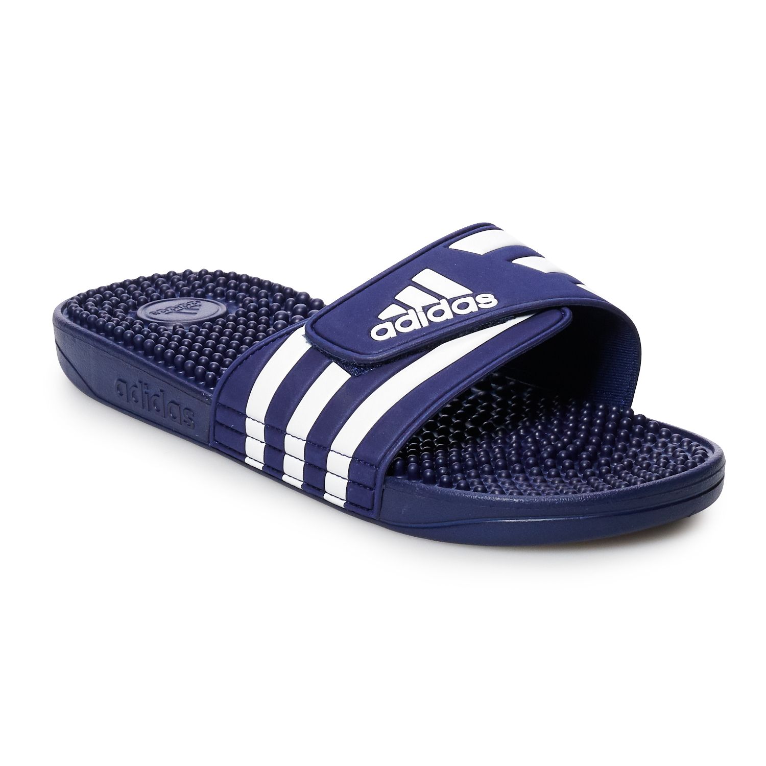 adidas flip flops blue and white