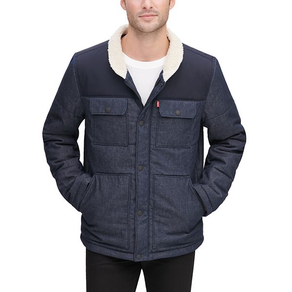 Men's Levi's® Woodsman Arctic Cloth Sherpa-Collar Quilted Trucker Jacket