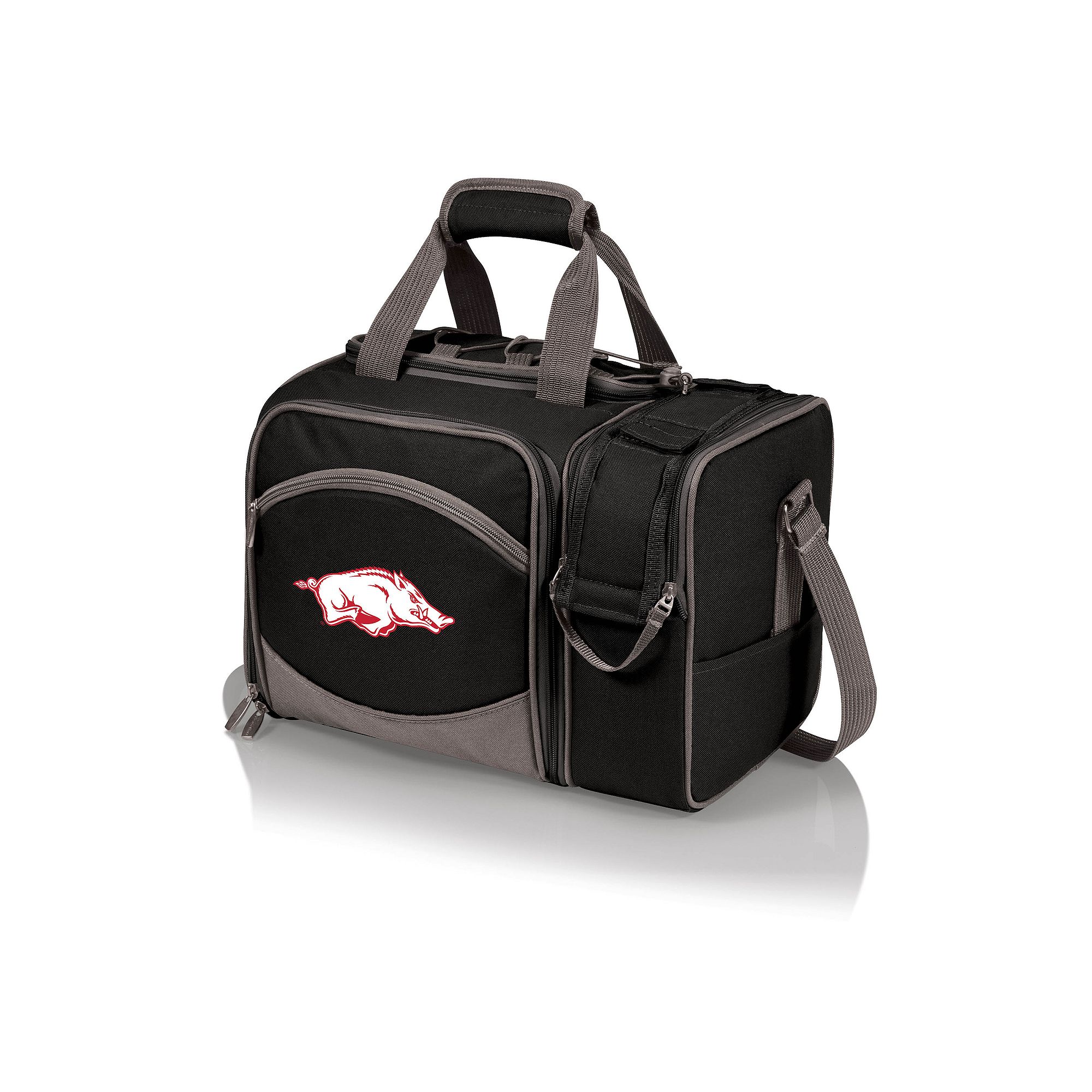 Picnic Time Arkansas Razorbacks Malibu Picnic Basket Cooler Set, Black