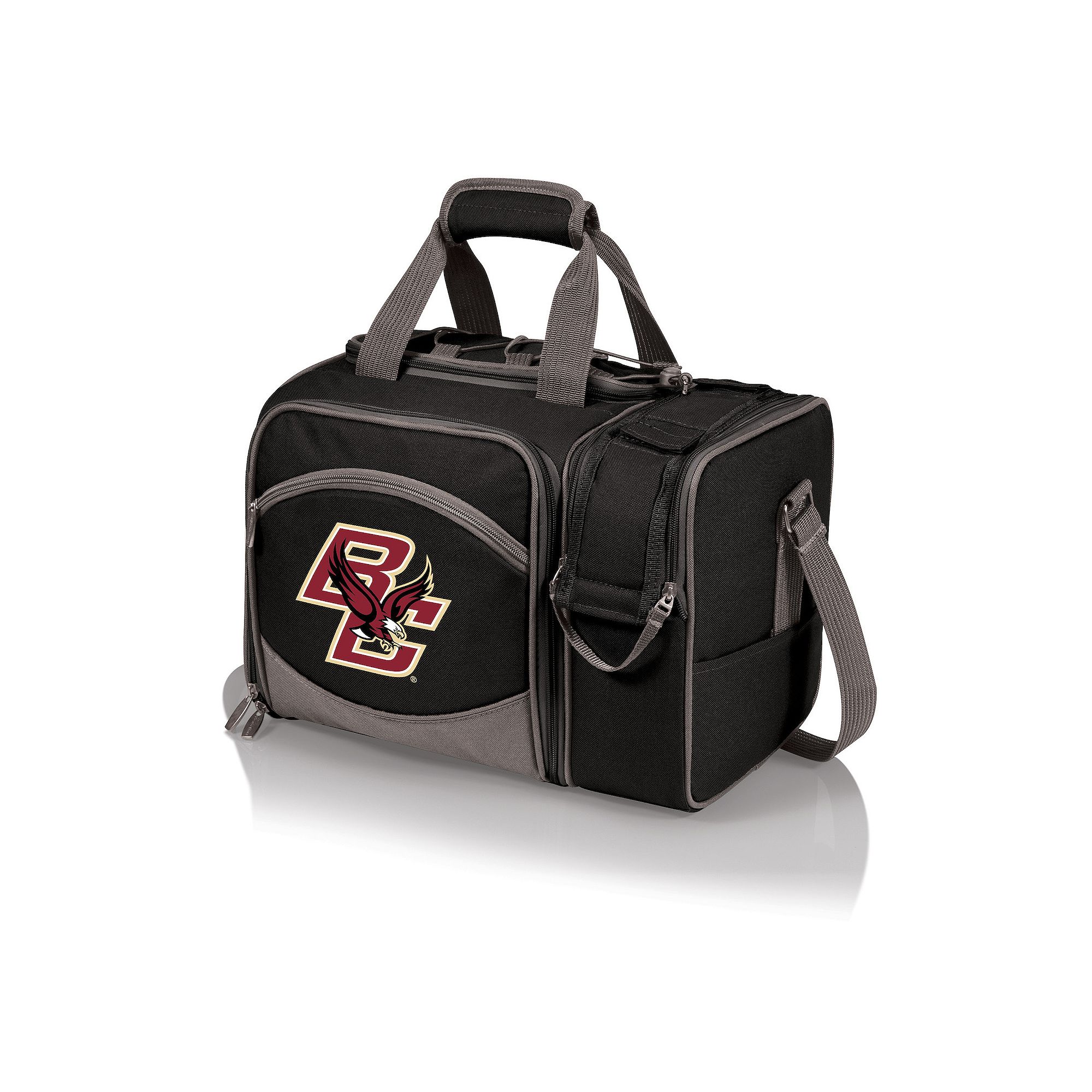 Picnic Time Boston College Eagles Malibu Picnic Basket Cooler Set, Black