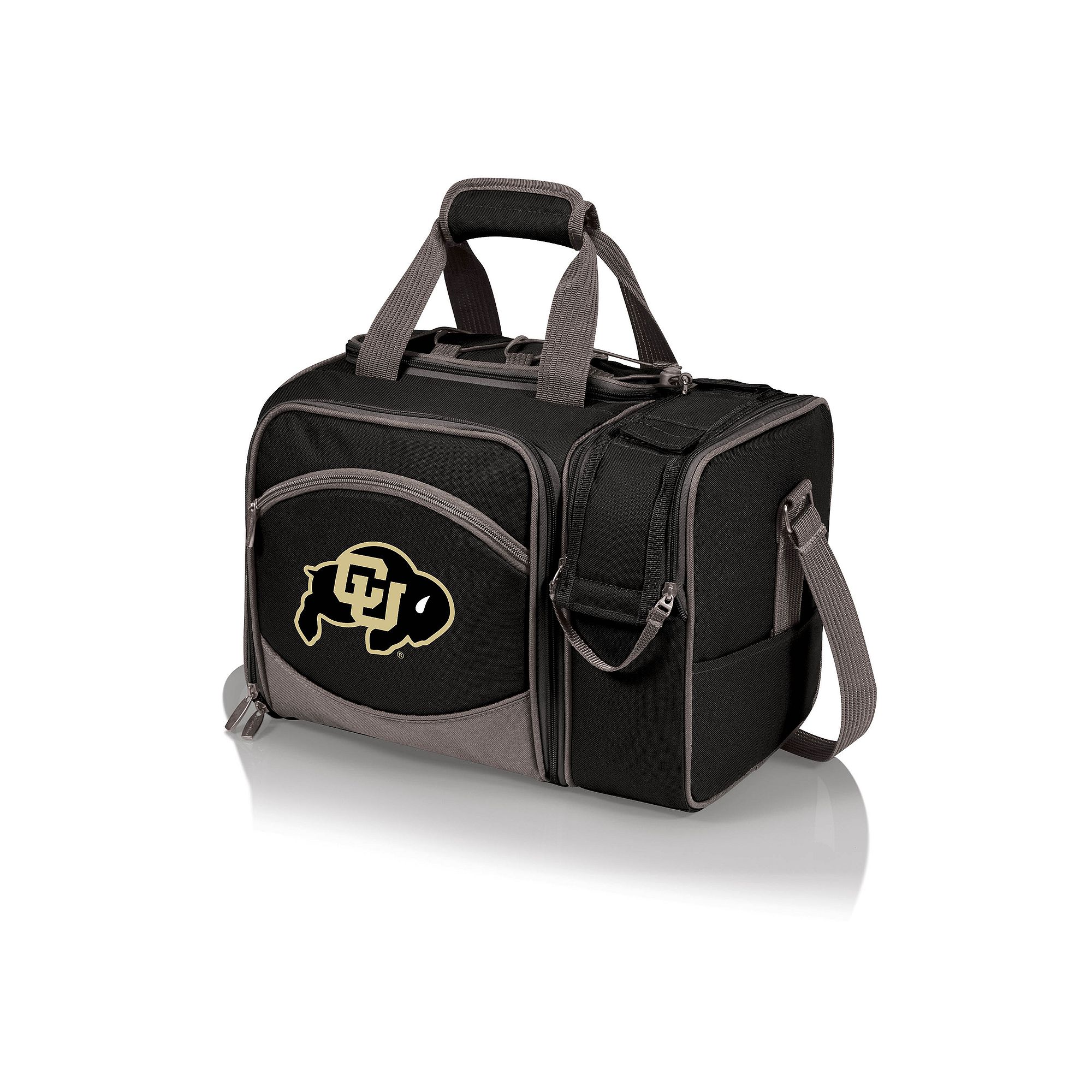 Picnic Time Colorado Buffaloes Malibu Picnic Basket Cooler Set, Black